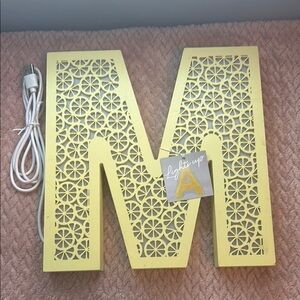 Yellow Decorative Letter M Light